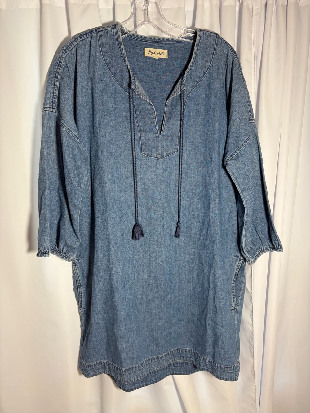 MADEWELL Blue Denim Tunic Style Mini Dress size M
